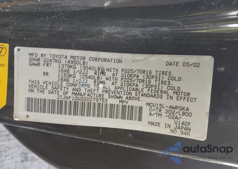 2002 Lexus Rx 300 z USA, uszkodzony, nr VIN JTJHF10U220279753